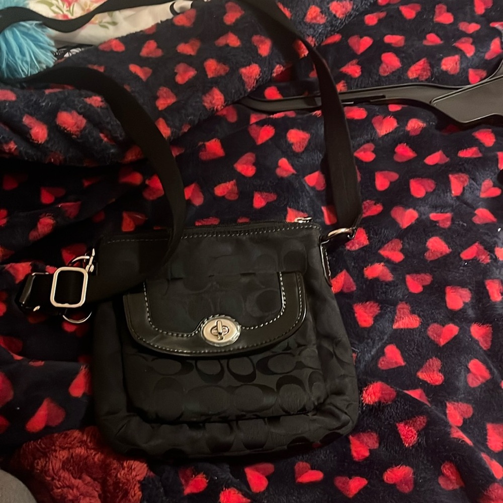 Black crossbody coach purse